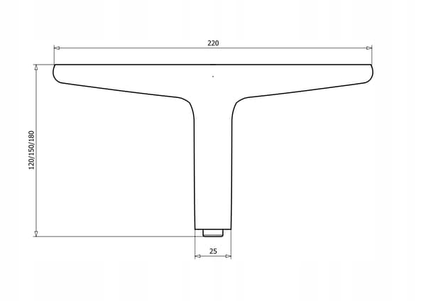 Møbelben til sovesofa sort MAT loft H150 holdbar SL013