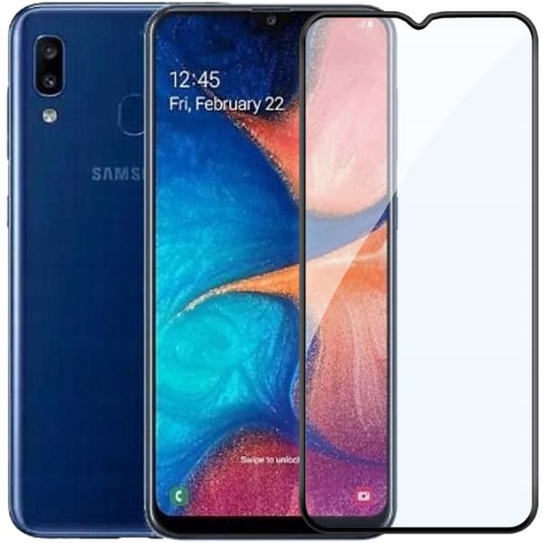 2x Härdat glas för Samsung Galaxy A20e med helskärmstäckning, 5D-glas