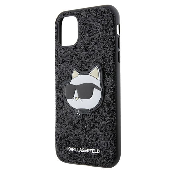 Karl Lagerfeld KLHCN61G2CPK iPhone 11/Xr 6,1" sort/sort hårdt cover Glitter Choupette Patch