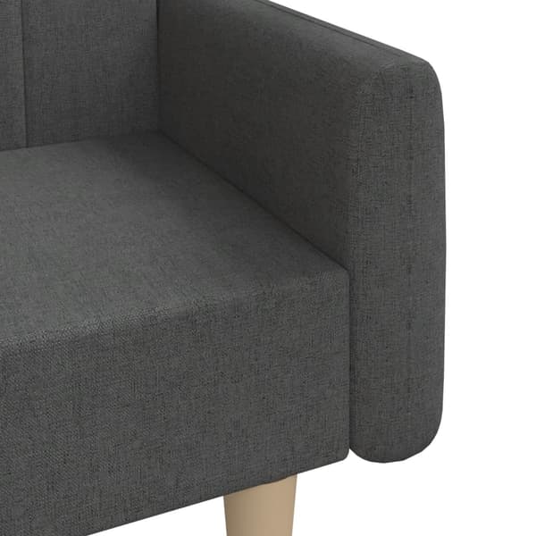 vidaXL 2-sits bäddsoffa, mörkgrå, klädd i tyg