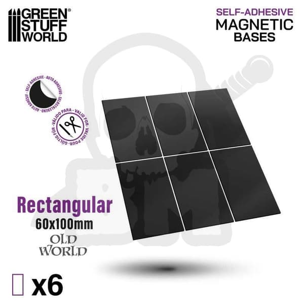 GSTU522968 Selvklæbende magnetiske baser Rektangulær 60x100