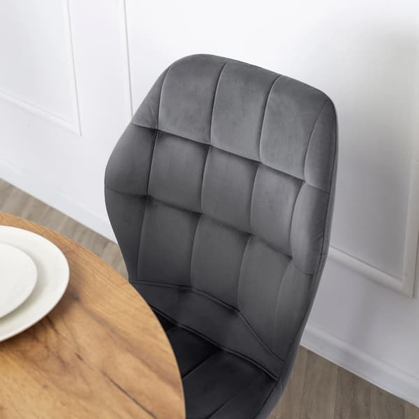 LUCKY Klädd Matstol Grå Sammet Modern Loft