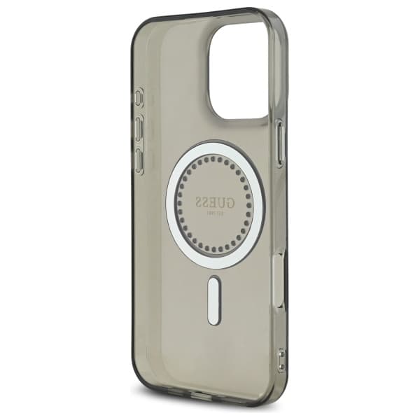 Guess IML Rhinestones MagSafe-etui til iPhone 16 Pro Max, sort
