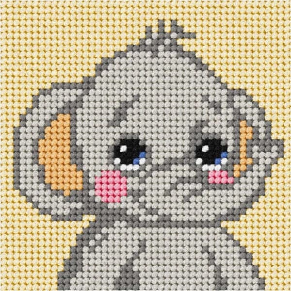 Broderi. Mit første broderi - Elefant
