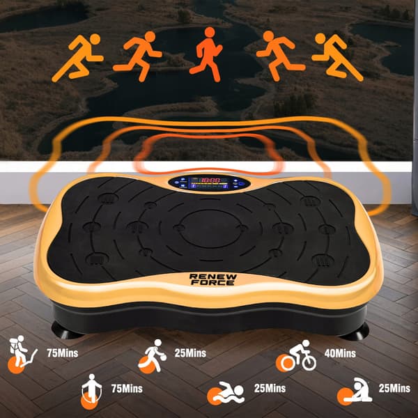 Riborn 200W vibrationstræningsplatform med massageapparat