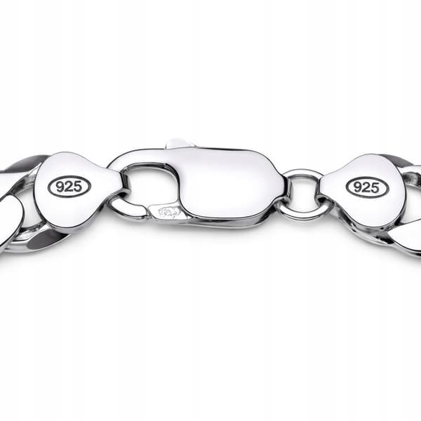 TJOCKT SILVER Herrarmband SILVER pr.925 SOLID 9mm DIAMANTSATT Italienskt