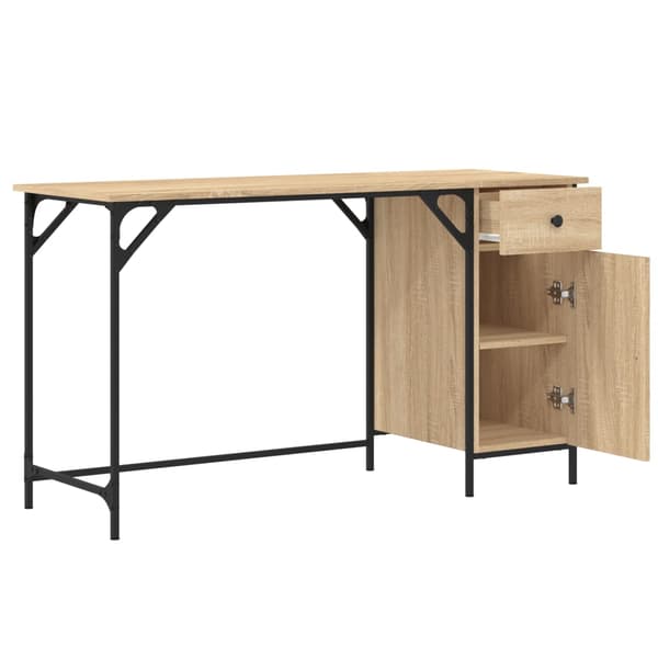 vidaXL computerbord, Sonoma eg, 131x48x75 cm
