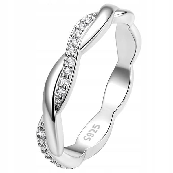 Silver flätad ring pr 925 storlek 16