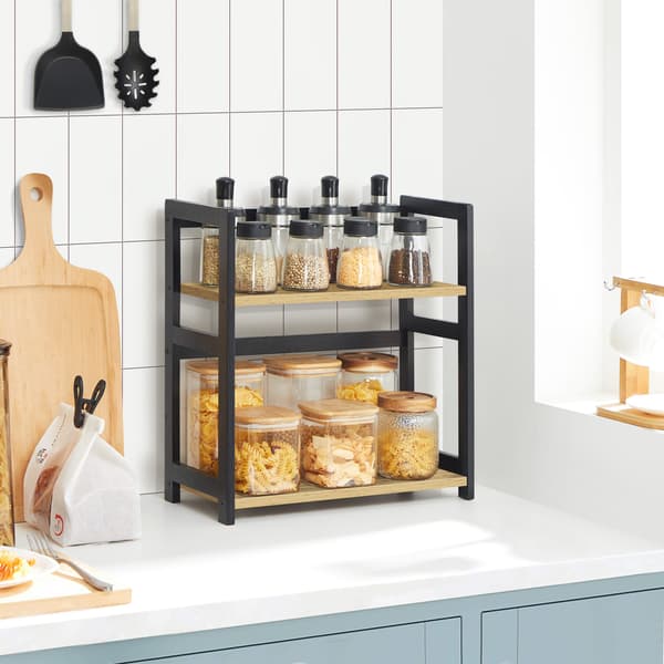 Loft Artisan krydderirækkel i egetræ med to niveauer.