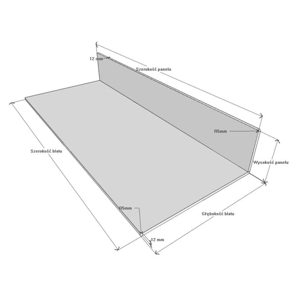HPL badeværelsesbordplade til 100 cm skab 101x47 cm sort med 30 cm panel