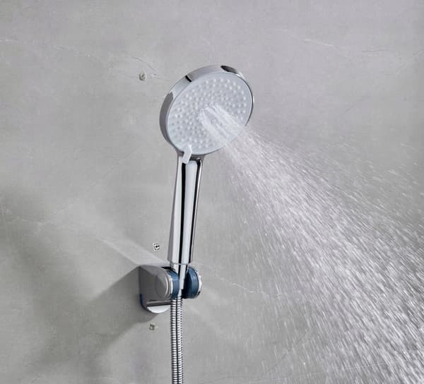 Duschmunstycke med 5 funktioner, krom, vit