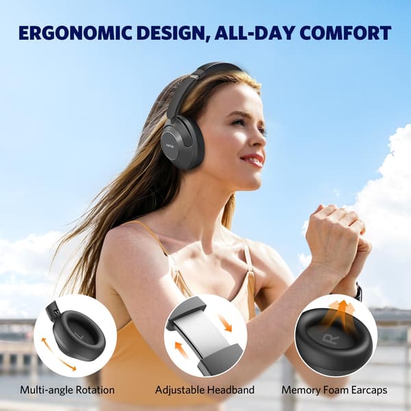 Earfun Wave PRO ANC trådløse Bluetooth-hovedtelefoner med mikrofon