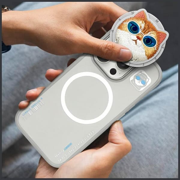 Nimmy Glasses Cool Cat MagSafe-etui til iPhone 16 Pro Max, grå