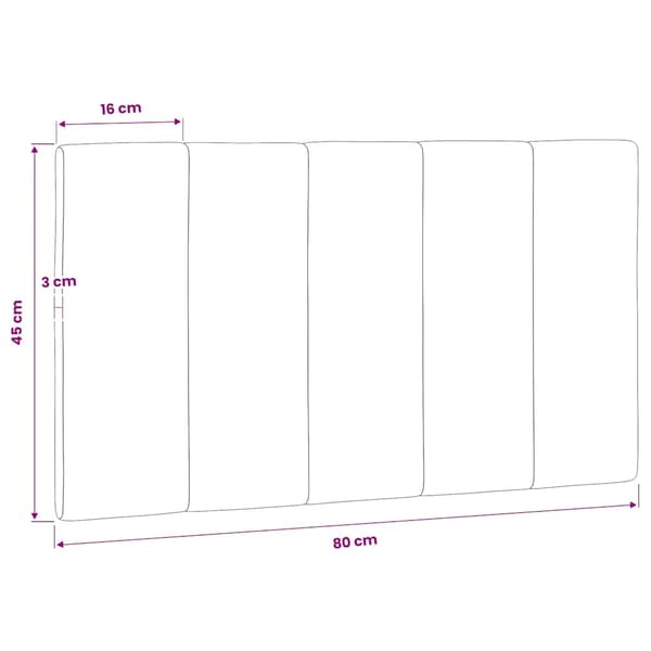 vidaXL Huvudgavelkudde, Svart, 80 cm, Sammet