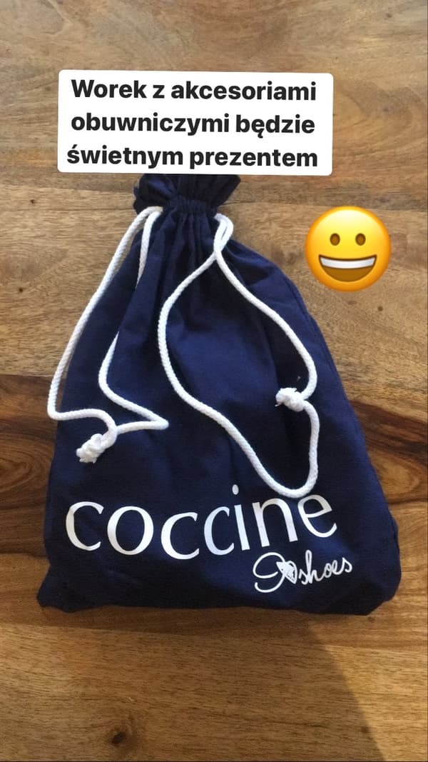 COCCINE 30x40 marinblå bomullsskoväska