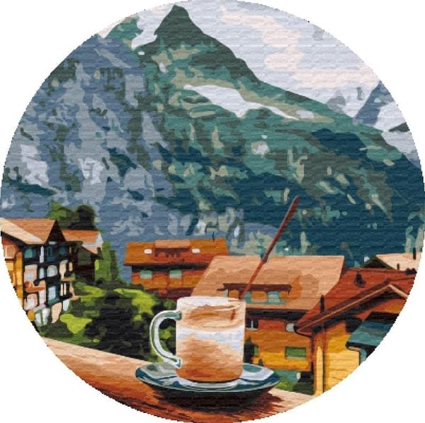 Mal efter tal rund - Cappuccino 40cm