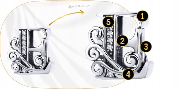 Berlocker bokstaven E silver 925 silver bokstavshänge pärla berlocker pr 925