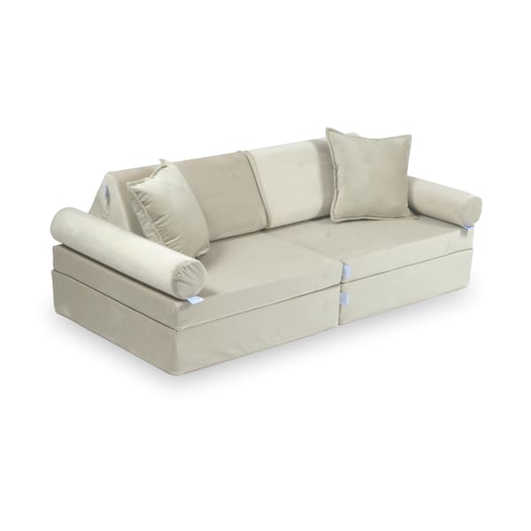 Montessori Comfort sammet ecru mini leksoffa