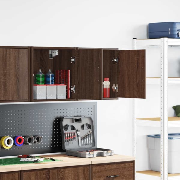 vidaXL garagevægskabe 2 stk. limet træ brunt egetræ