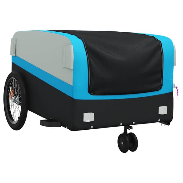 vidaXL cykelanhænger, sort og blå, 45 kg, jern