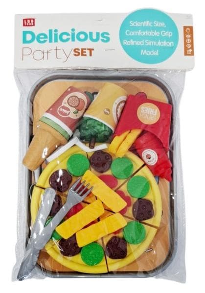 Keittiösetti elintarvikkeita pizzalla