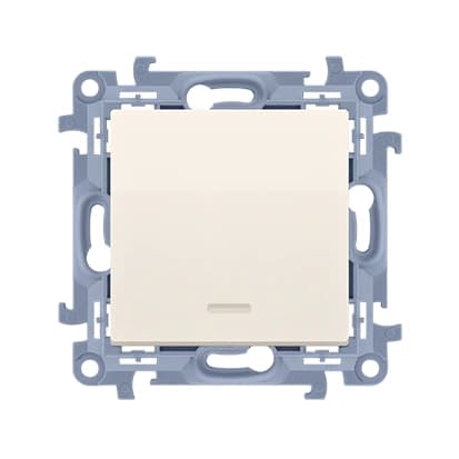 SIMON 10 Enkeltkontakt Belyst LED Creme