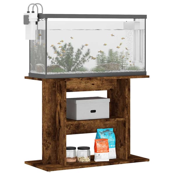 vidaXL Akvariumskåp rökt ek 80x35x60 cm