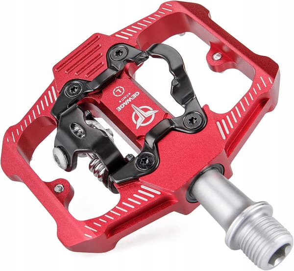 GEWAGE Dobbeltfunktions SPD Aluminium Platform Cykelpedaler Rød