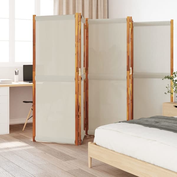 vidaXL 5-panels rumdeler lysegrå 350x180 cm