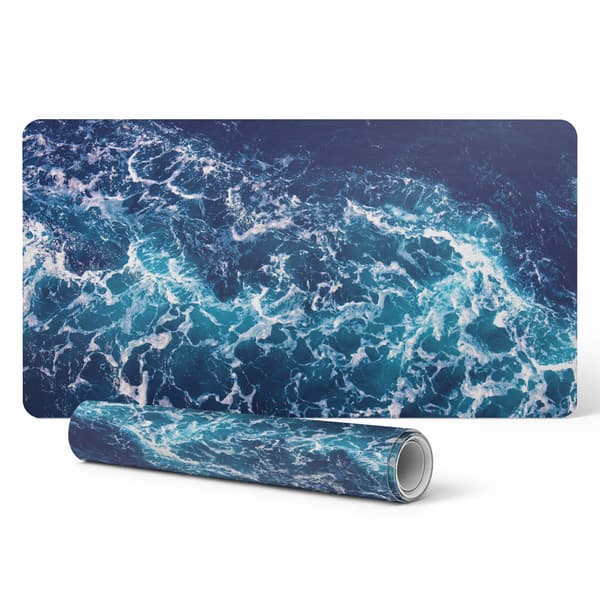 Slitstærk glitsk skrivebordsmåtte Sea Waves in Motion 90x45 cm