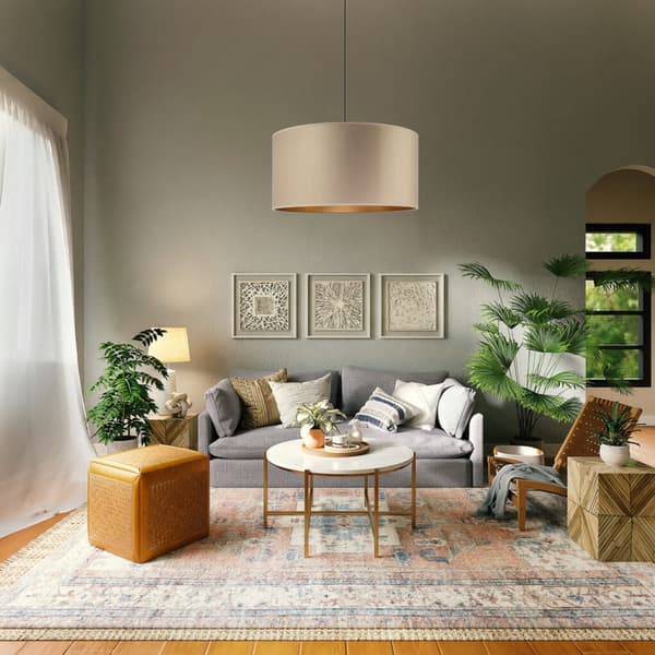 Tornado AL1-lampa, cappuccino-guld sammet