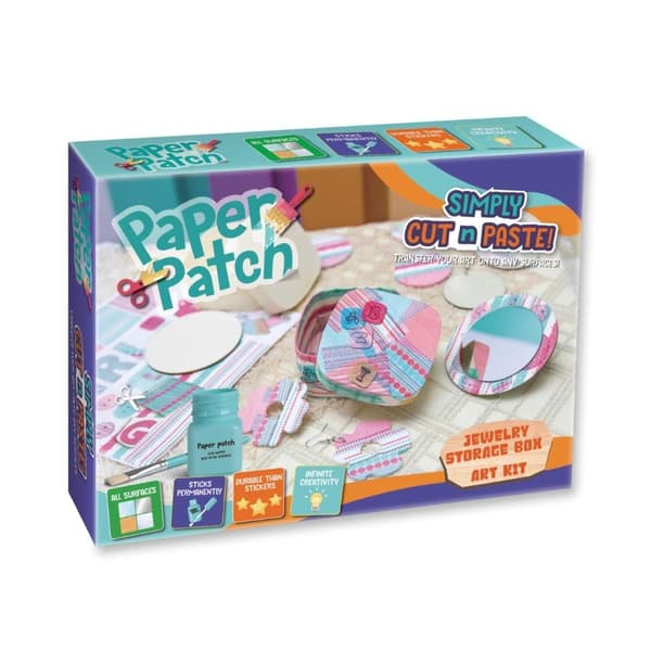 Papirlap decoupage sæt - trææske