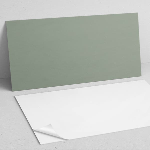 Selvklæbende vinylpanel perfekt til moderne interiør 120x60 cm grågrøn farve