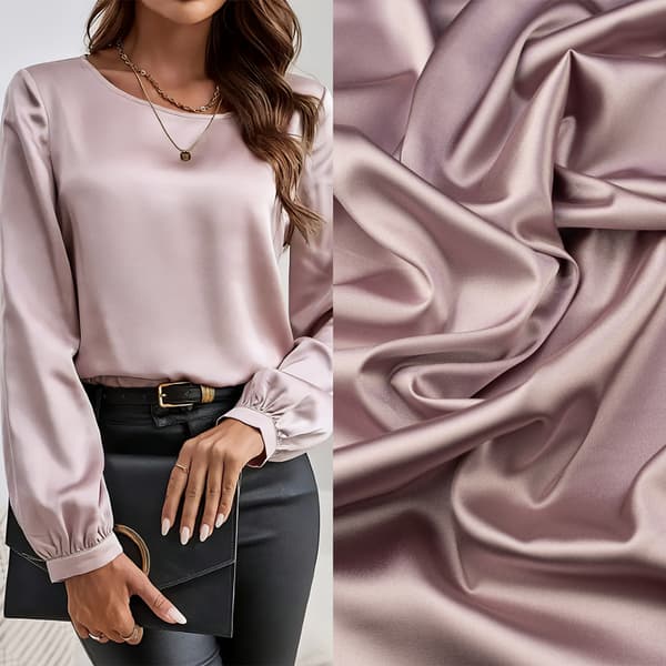 Satinstof med lycra, snavset pink farve