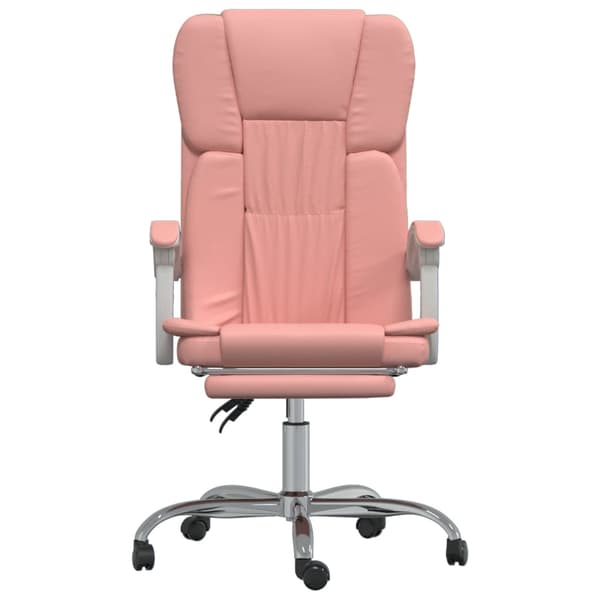 vidaXL Kontorsstol med vilfunktion, rosa, konstläder