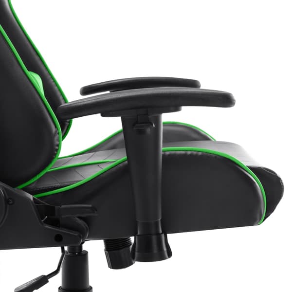 vidaXL gamingstol, sort og grøn, kunstlæder