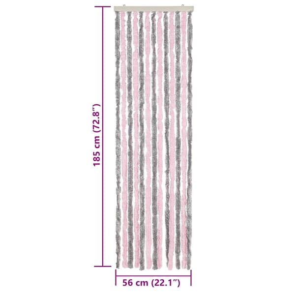 vidaXL Flugnät silverrosa 56x185 cm chenille
