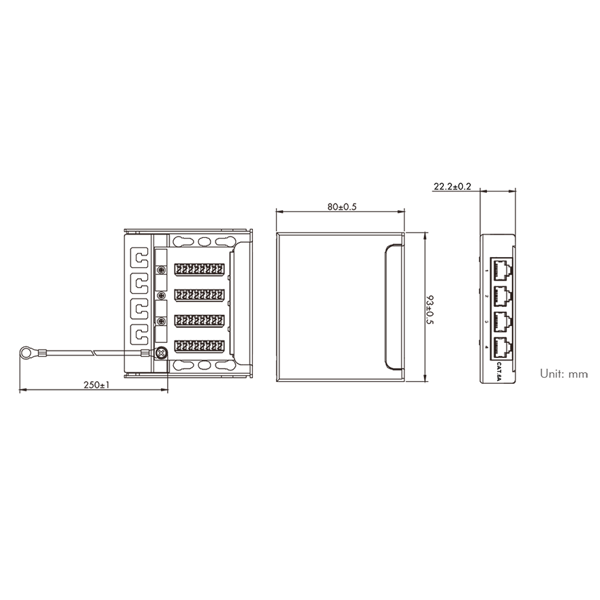 Cat.6A Patchpanel 4 Port LogiLink RJ45 Splitter 10GbE Skärmad