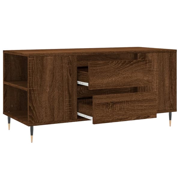 vidaXL sofabord brunt egetræ 102x44,5x50 cm