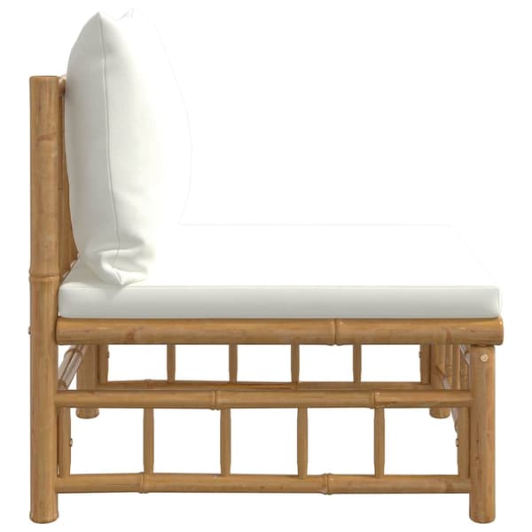vidaXL havecentersofa, cremefarvede hynder, bambus