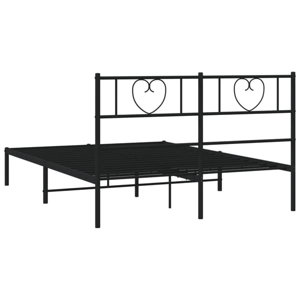 vidaXL metalsengestel med hovedgærde sort 120x190 cm