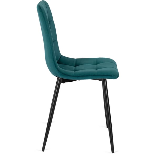 Klädd matstol PERU turkos sammet modern loft