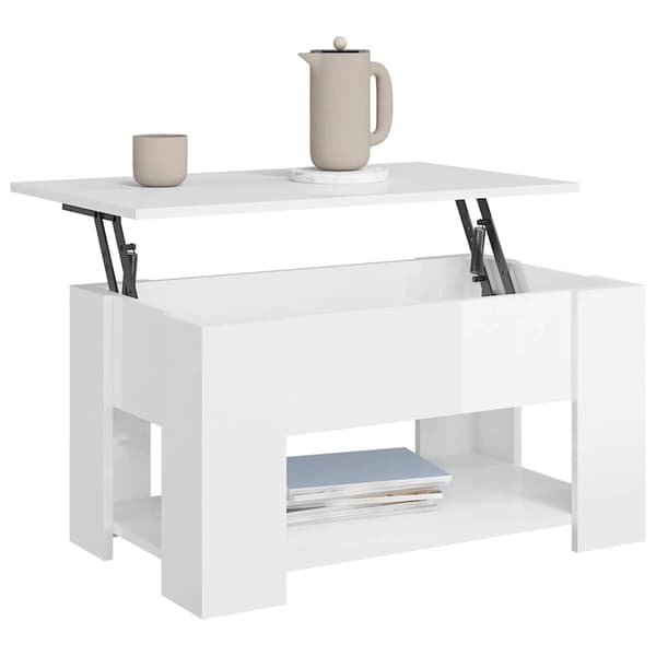 vidaXL sofabord højglans hvid 79x49x41 cm