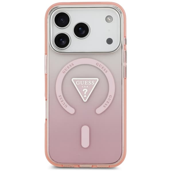 Guess IML Gradient Triangle Logo MagSafe-etui til iPhone 17 Pro i lyserødt