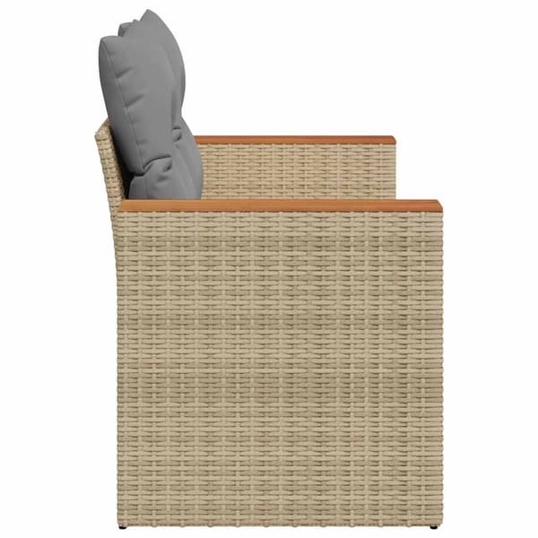 vidaXL Puutarhasohva tyynyillä, 2-istuttava, beige, polyrottinki