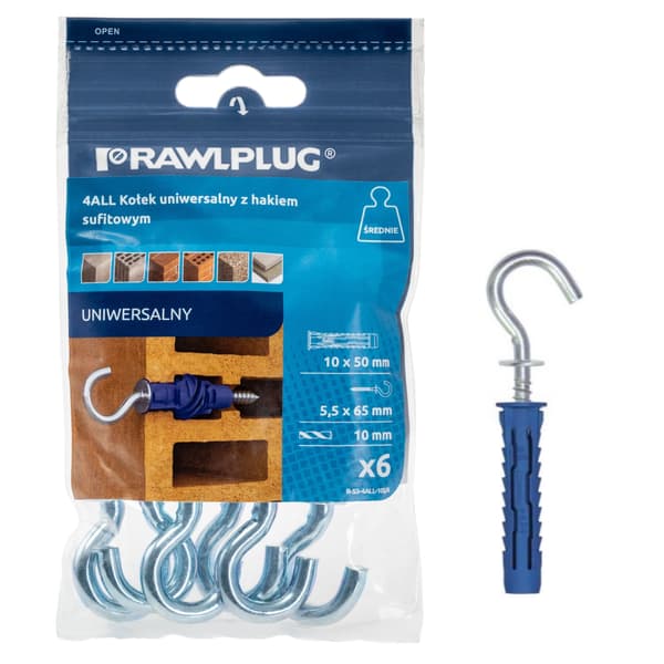RAWLPLUG Loftspropprop 10x50mm 6 stk/pakke