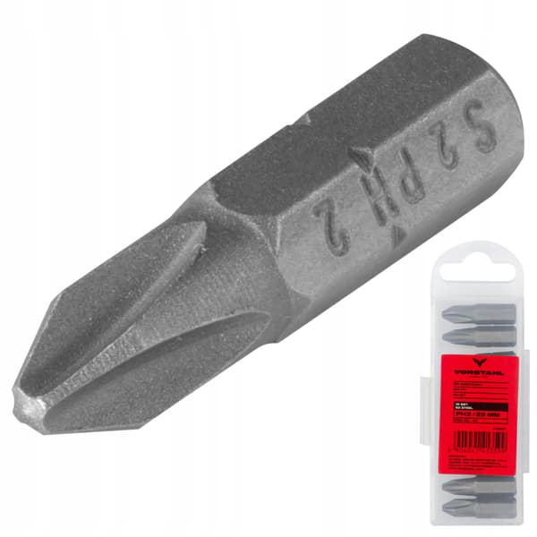 S2 STÅL PH kryssfräs (10-pack) QUALITAT PH2x25mm Vorstahl