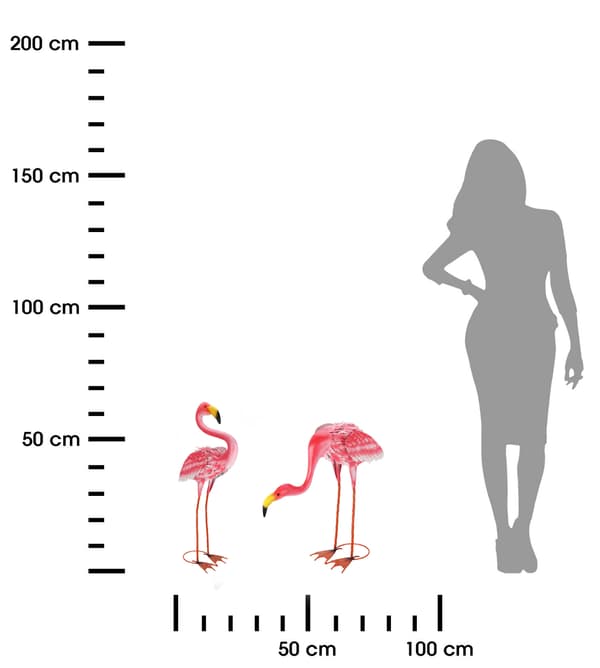 Sæt med lyserøde flamingoer til haven