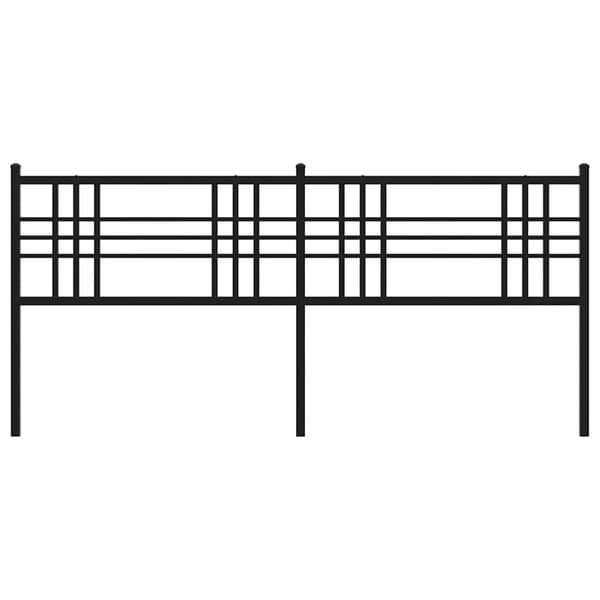 vidaXL metalsengegavl, sort, 200 cm