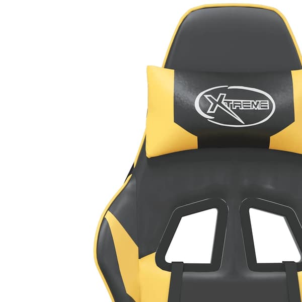 vidaXL massage-gamingstol, sort og guld, kunstlæder